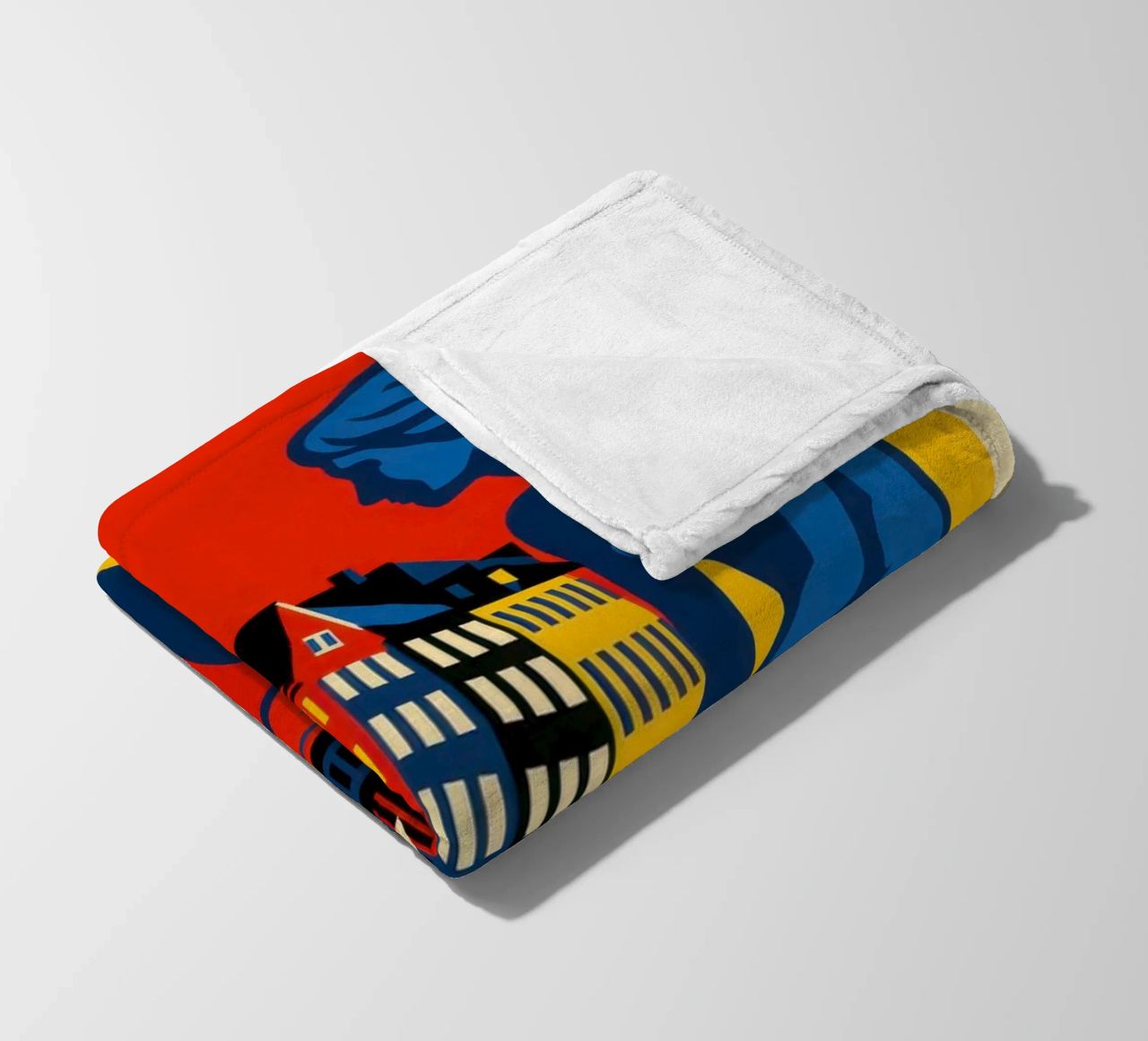 Copenhagen in contrast - the siren and the harbour reflections fleece blanket by JETLAG | affiches voyage