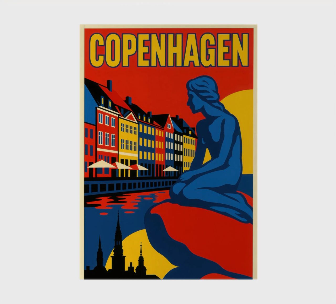 Copenhagen in contrast - the siren and the harbour reflections notebook by JETLAG | affiches voyage