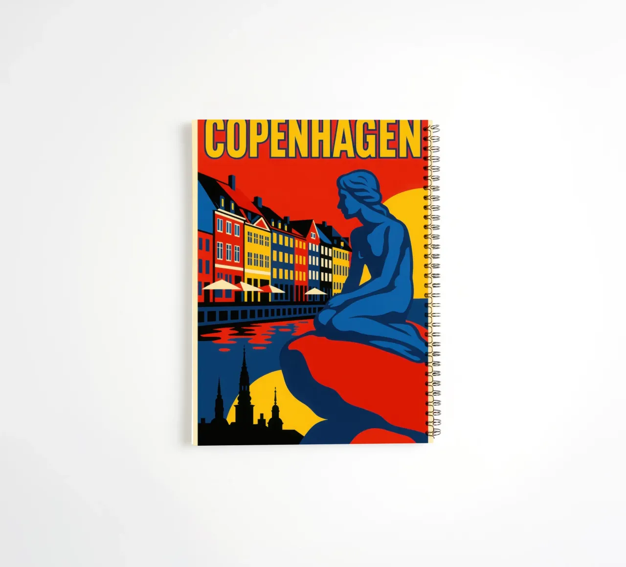 Copenaghen in contrasto: la sirena e i riflessi del porto diario ad anelli da JETLAG | affiches voyage