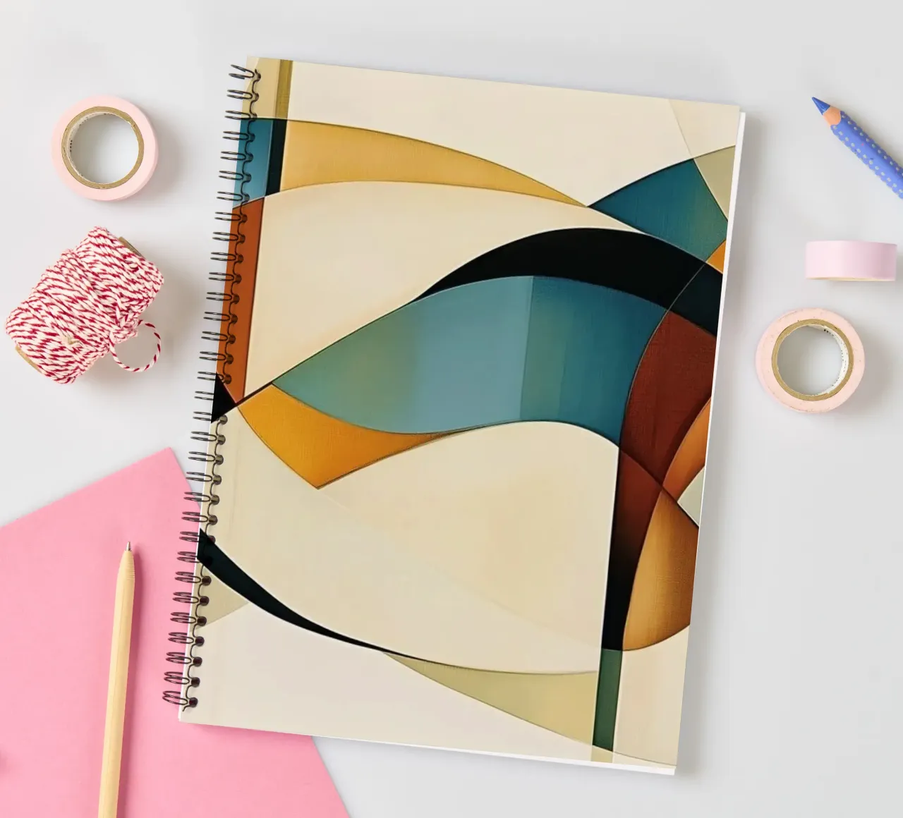 Abstract bohemian spiral notebook by Imagine