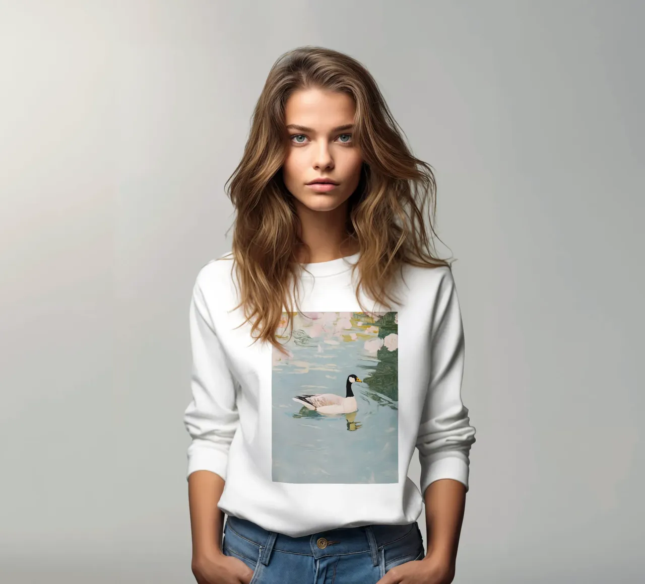 Póster Cisne, Retro Print, Vintage Art Print sudadera de Little Lila