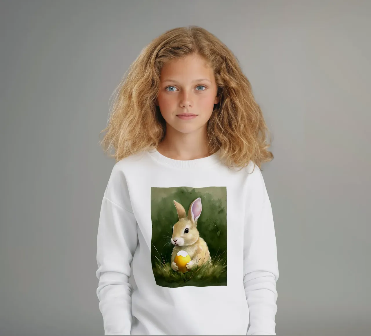 Conejito con un huevo de Pascua sudadera para niño de 🎁 ARTVI-SHOP