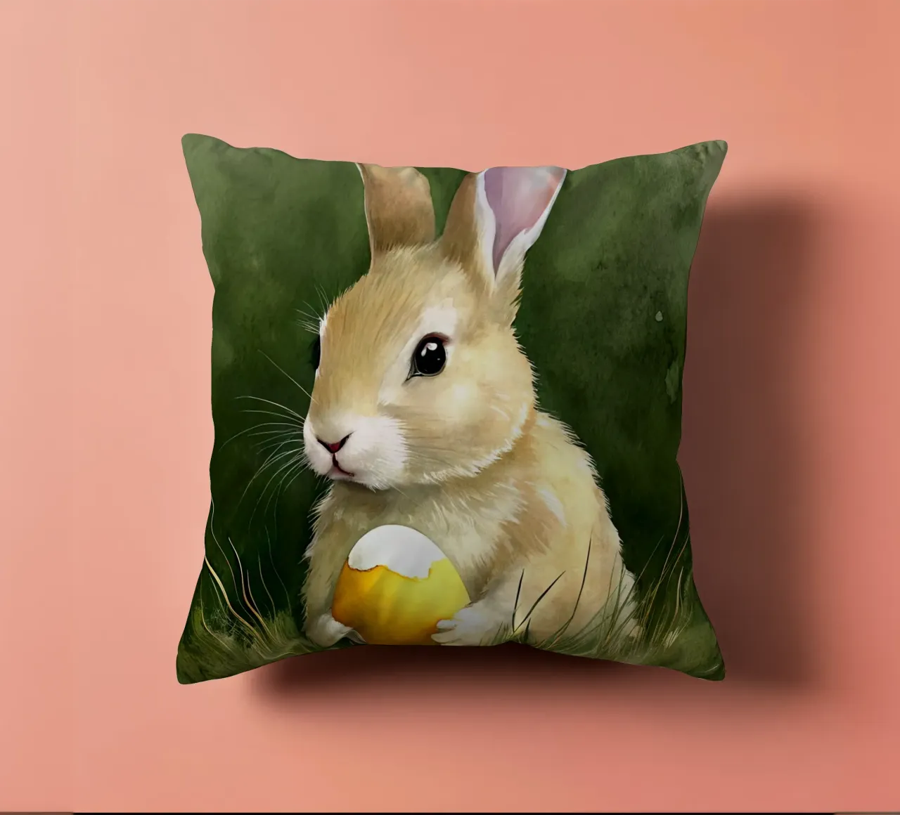 Bunny with an Easter egg decorative cushion by 🎁 ARTVI-SHOP