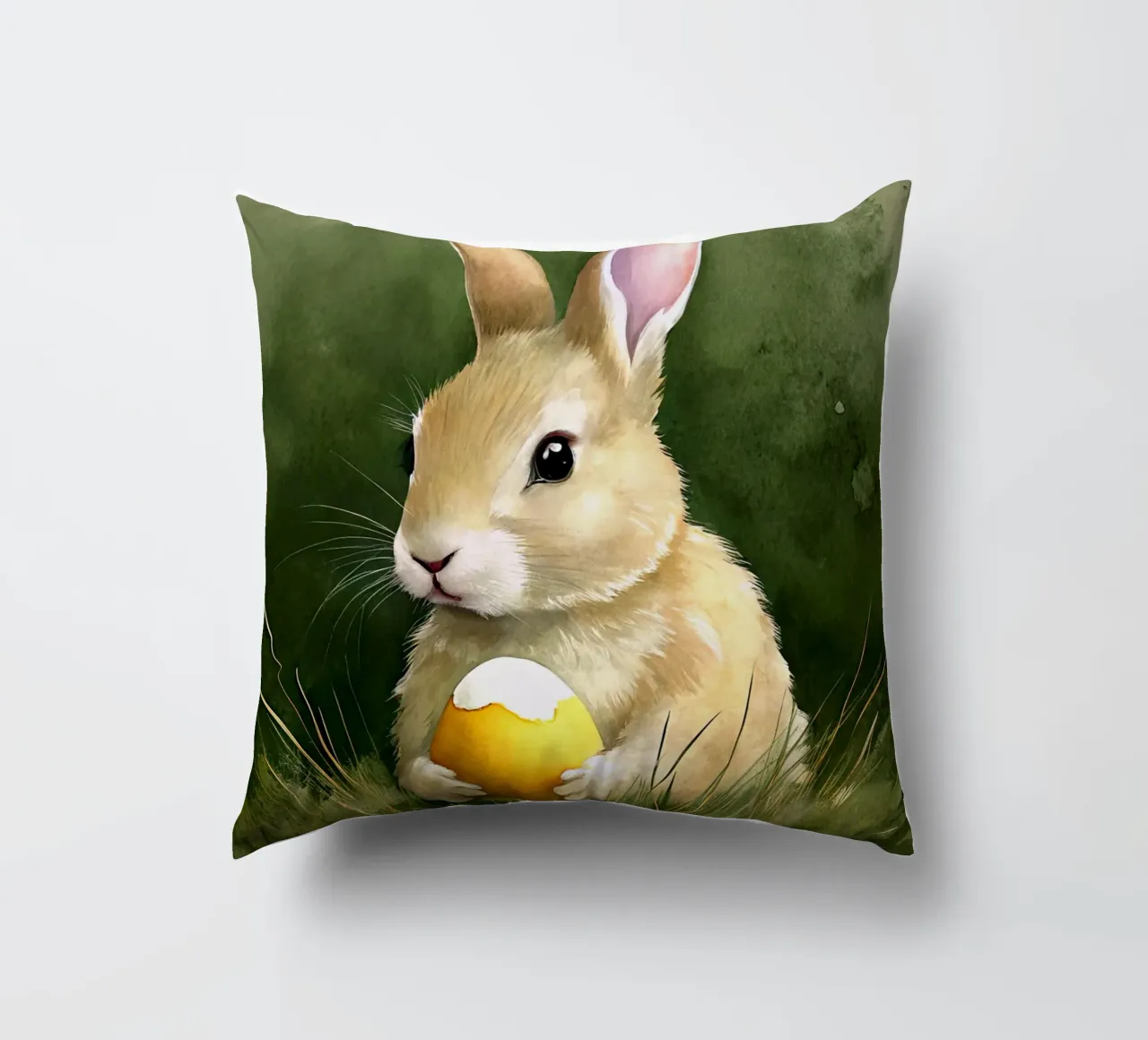 Bunny with an Easter egg decorative cushion by 🎁 ARTVI-SHOP
