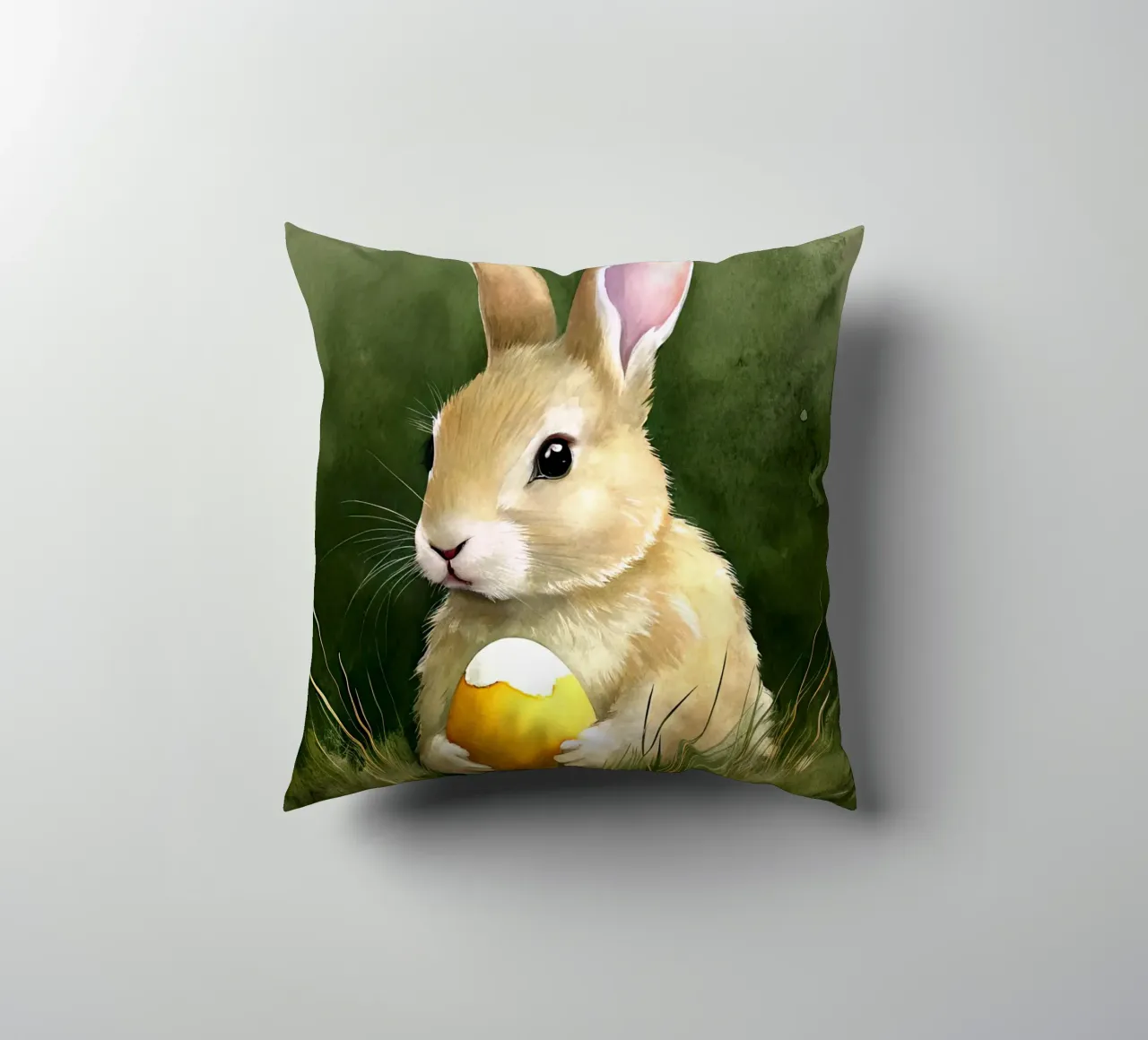 Bunny with an Easter egg decorative cushion by 🎁 ARTVI-SHOP
