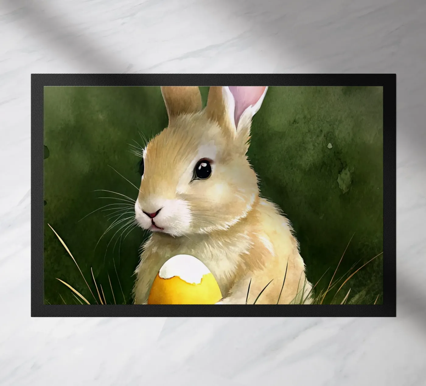 Bunny with an Easter egg doormat by 🎁 NOBELART