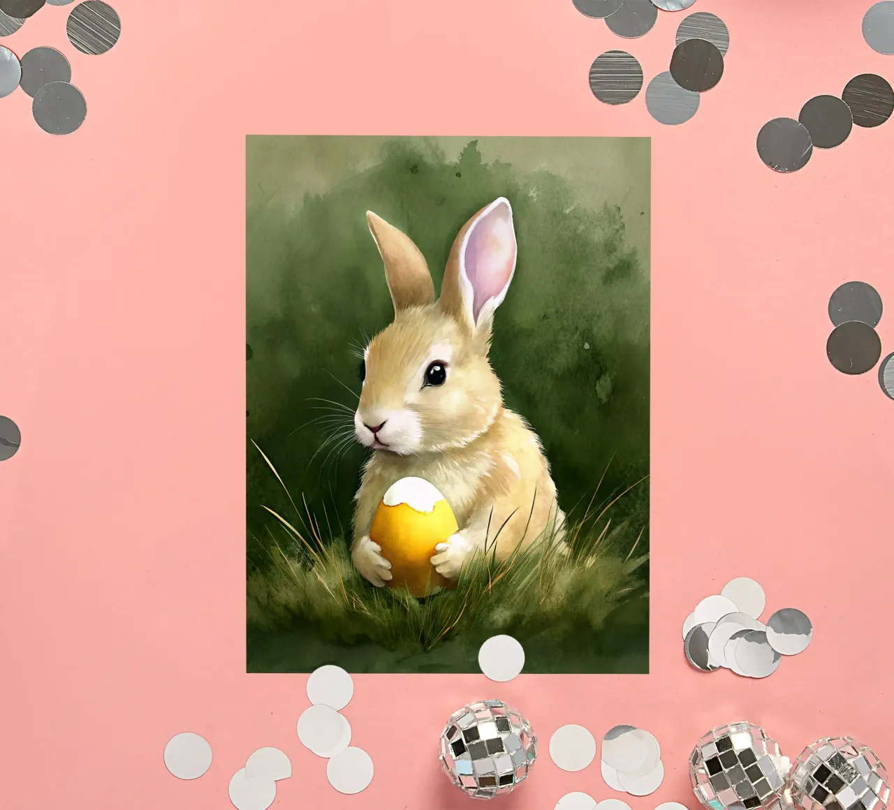 Bunny with an Easter egg sticker by 🎁 ARTVI-SHOP