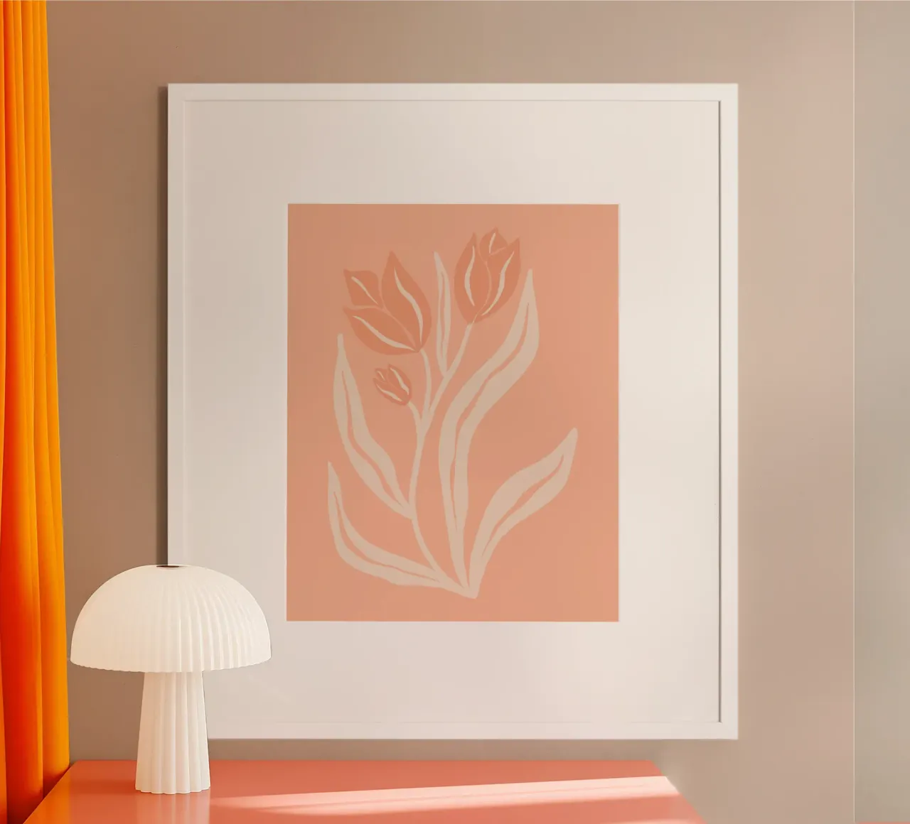 Tulipani pastello poster con telaio in alluminio da Wackapacka