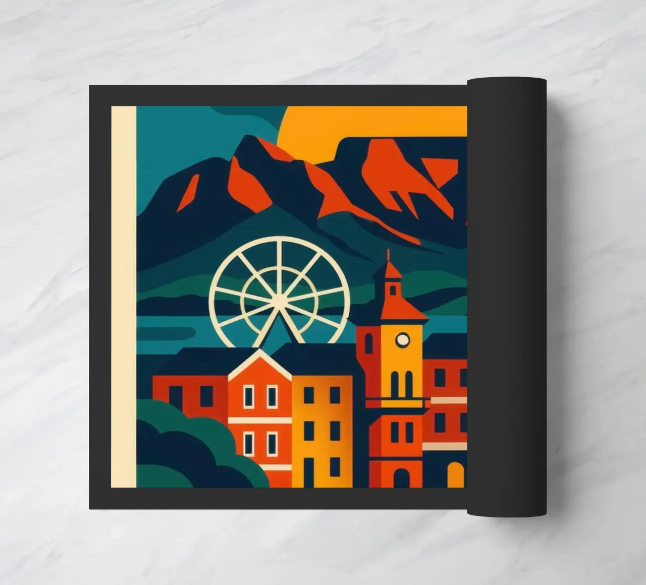 Cape Town - at the foot of the mountain and facing the ocean doormat by JETLAG | affiches voyage