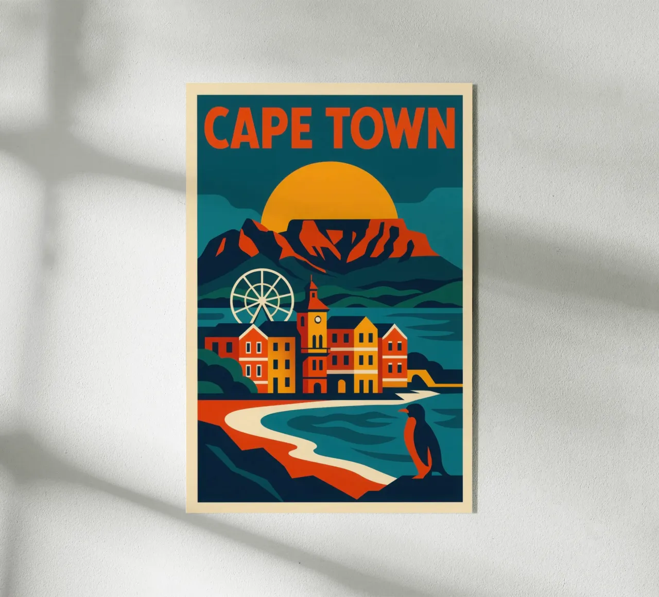 Cape Town - at the foot of the mountain and facing the ocean acrylic glass by JETLAG | affiches voyage