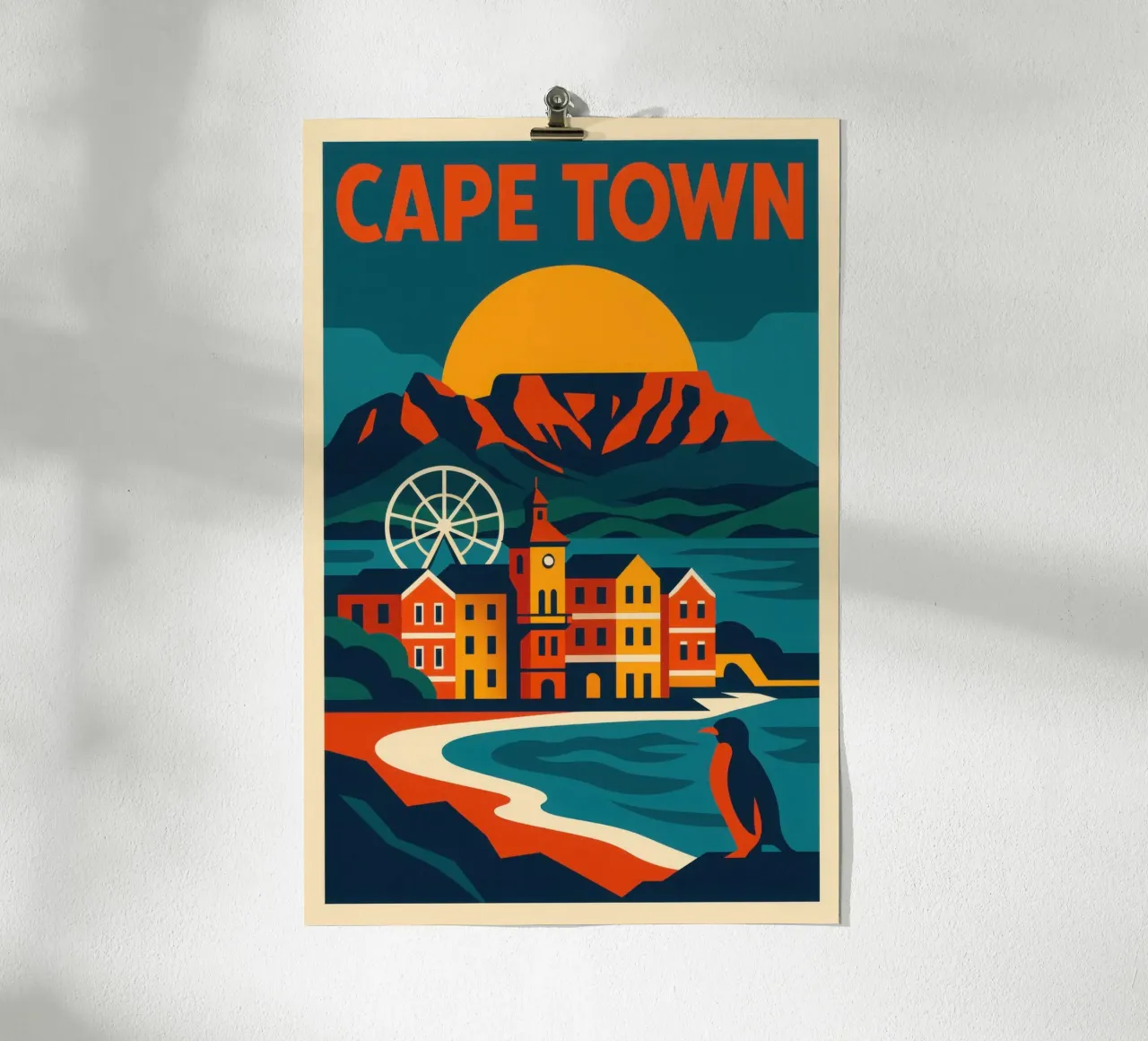Cape Town - at the foot of the mountain and facing the ocean hahnemühle by JETLAG | affiches voyage