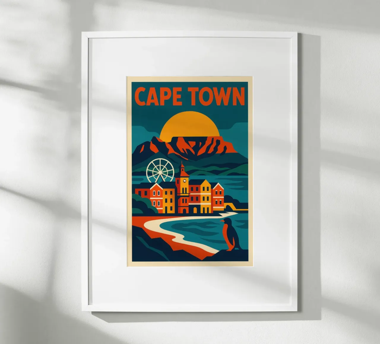 Cape Town - at the foot of the mountain and facing the ocean hahnemühle by JETLAG | affiches voyage
