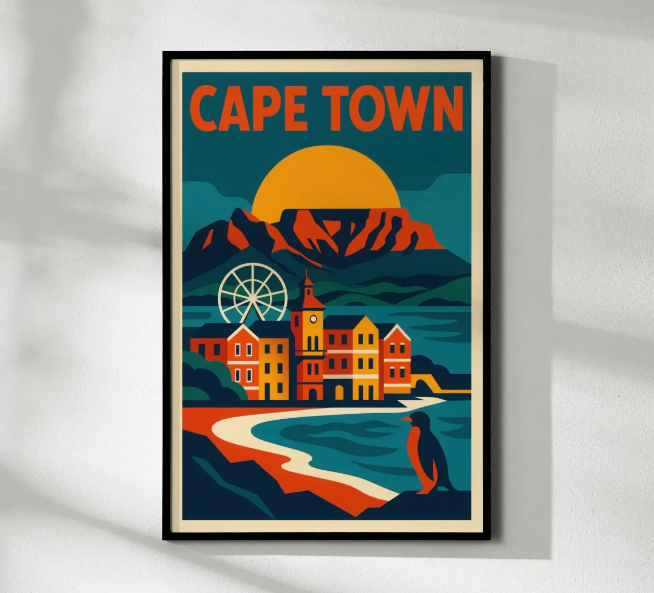 Cape Town - at the foot of the mountain and facing the ocean hahnemühle by JETLAG | affiches voyage