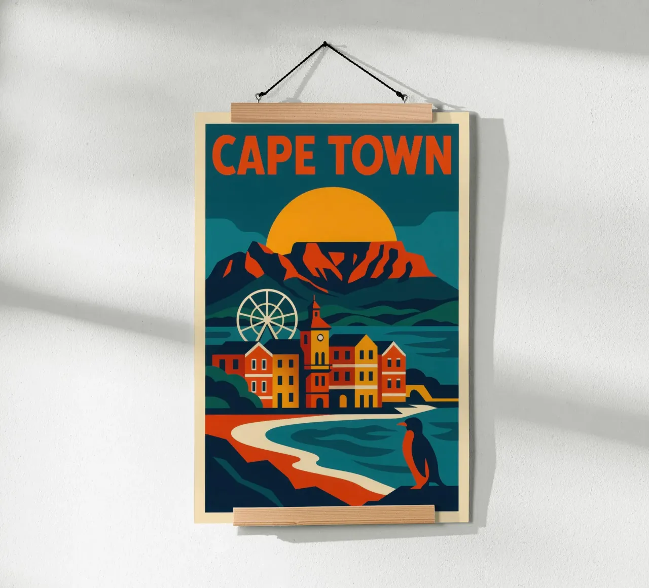 Cape Town - at the foot of the mountain and facing the ocean hahnemühle by JETLAG | affiches voyage