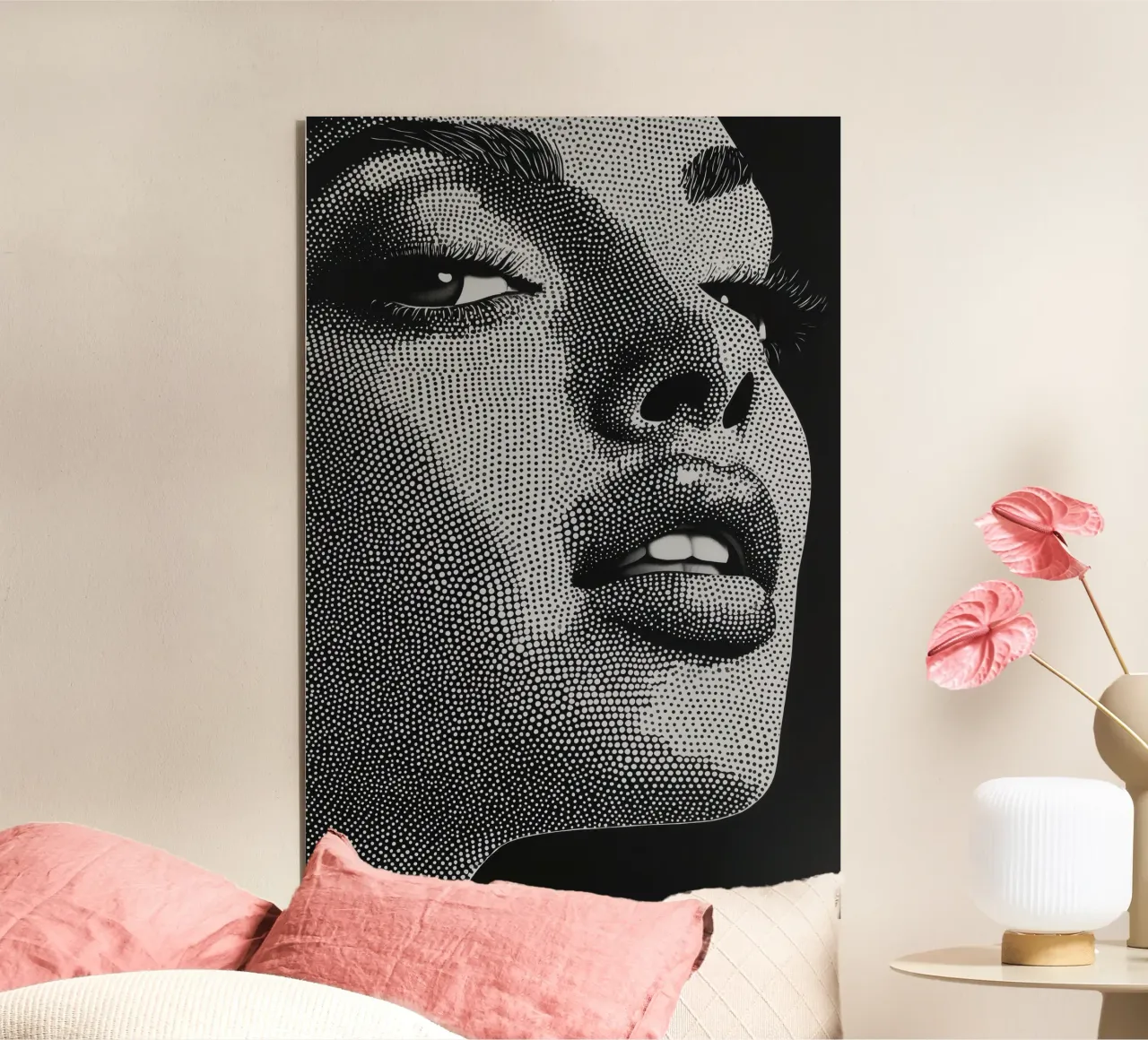 Volto di donna in bianco e nero alluminio dibond da Imagine