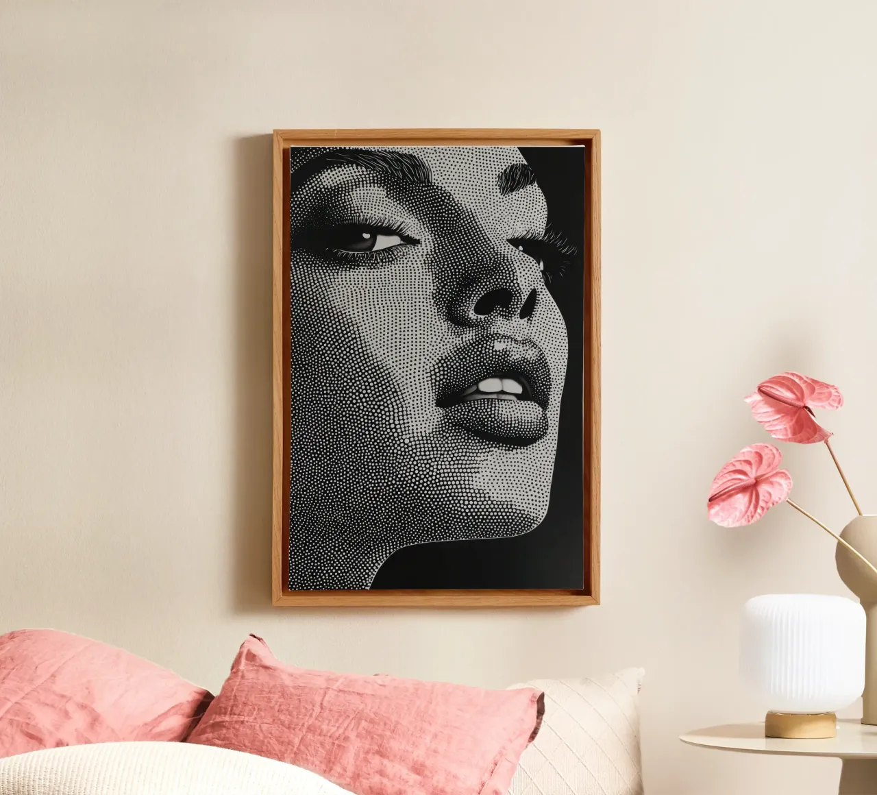 Women's face in black and white canvas by Imagine