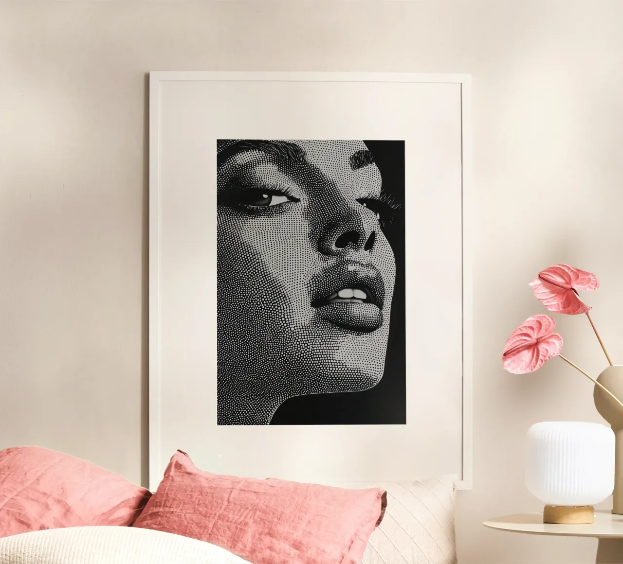 Volto di donna in bianco e nero poster da Imagine