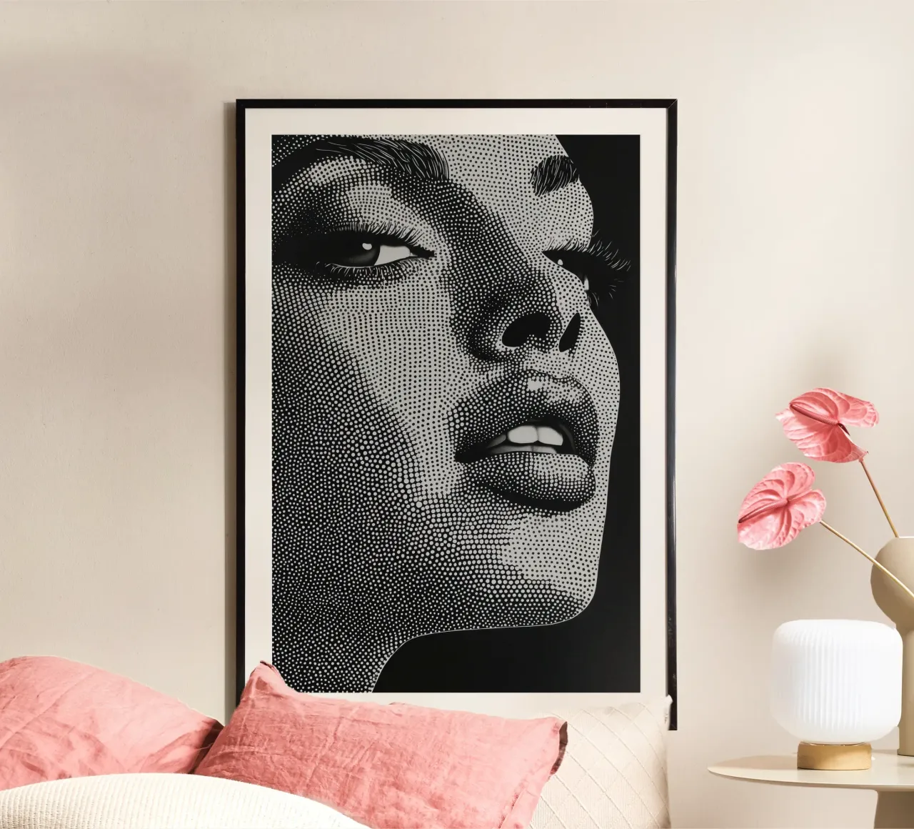 Volto di donna in bianco e nero poster da Imagine