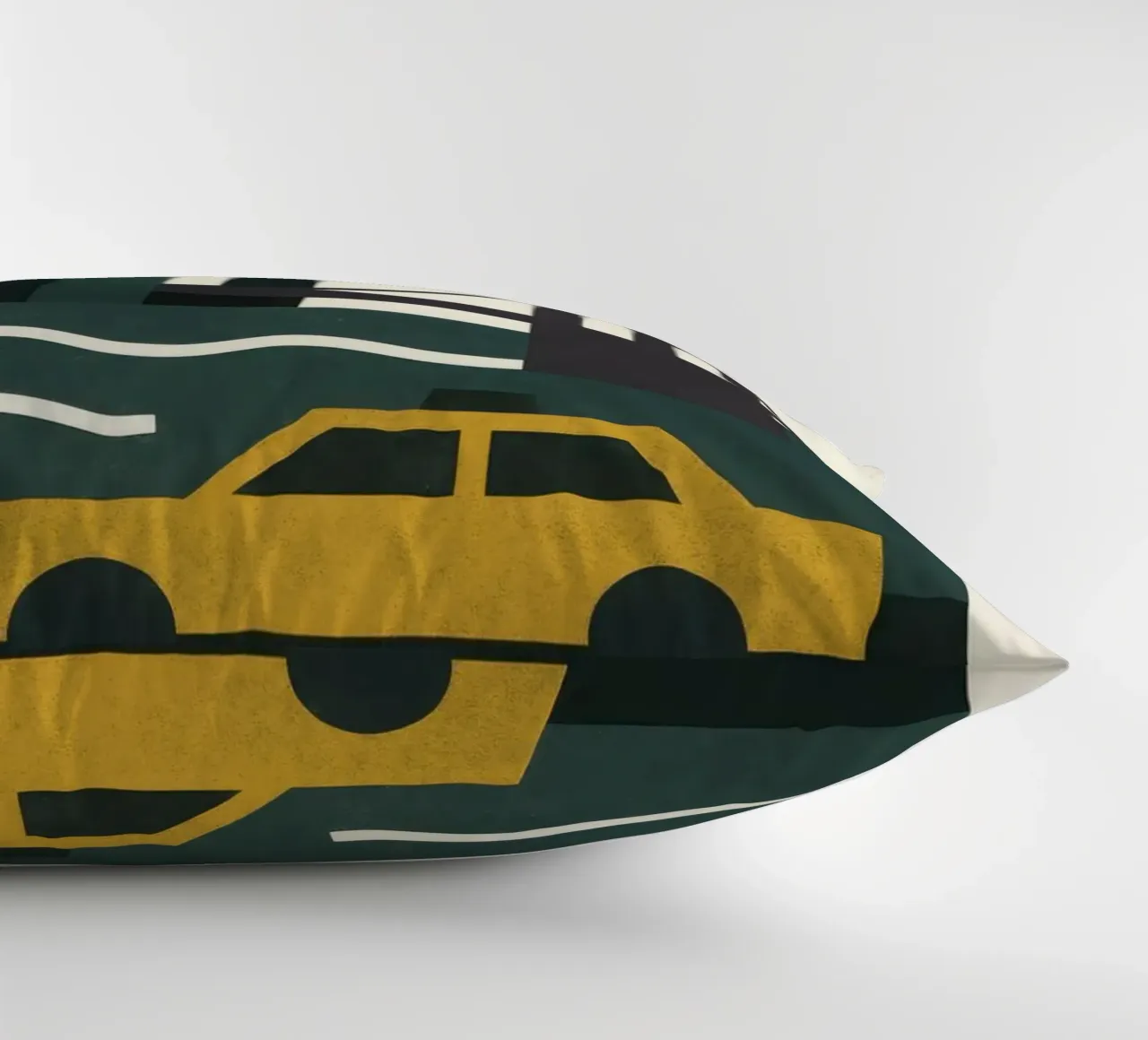 New York cruda - taxi, skyline e rosso crepuscolo cuscino da JETLAG | affiches voyage