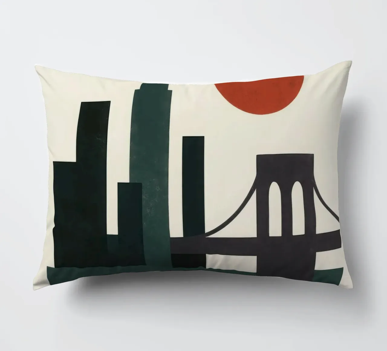 New York cruda - taxi, skyline e rosso crepuscolo cuscino da JETLAG | affiches voyage