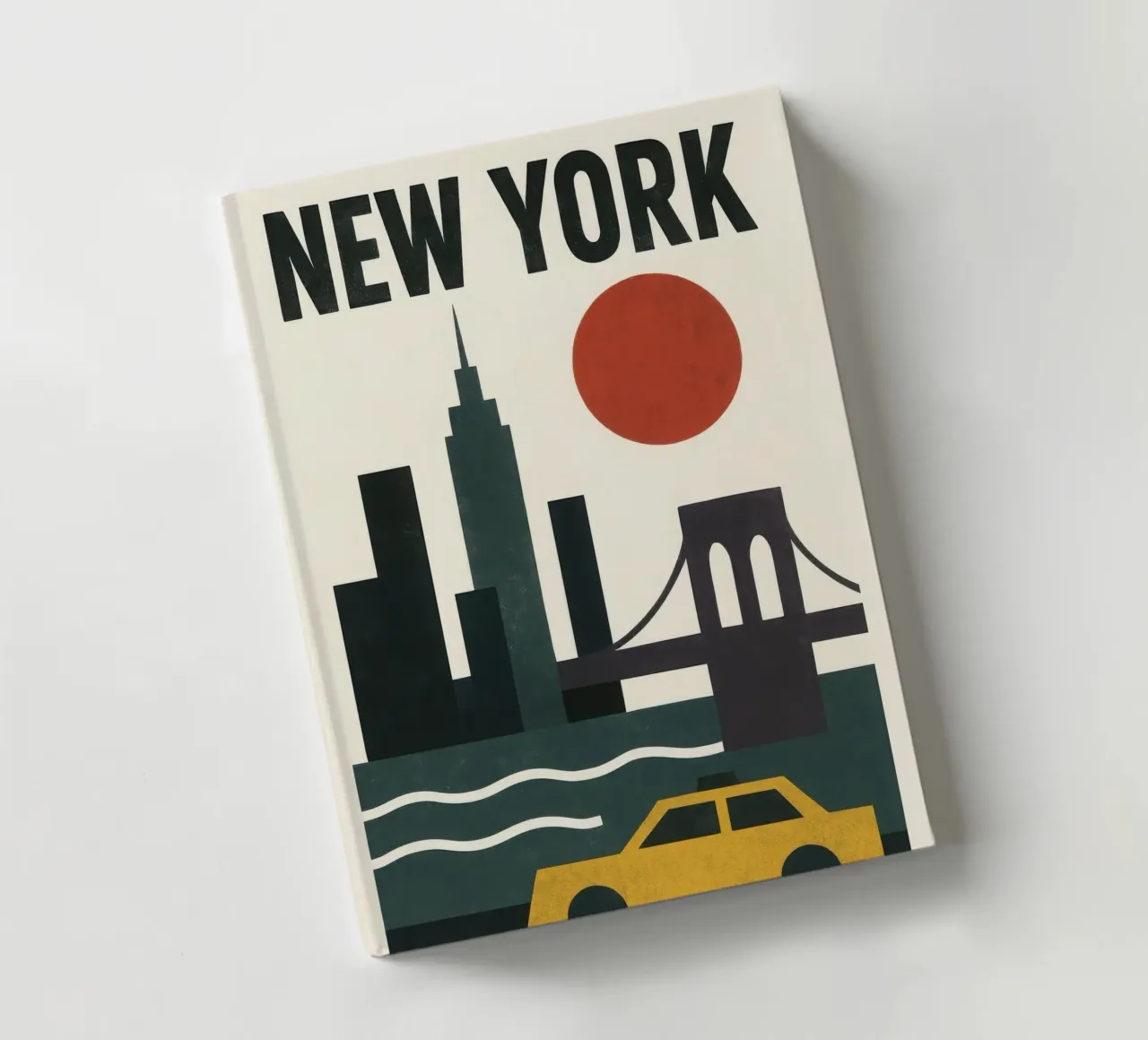 Raw New York - taxi, skyline and twilight red notebook by JETLAG | affiches voyage