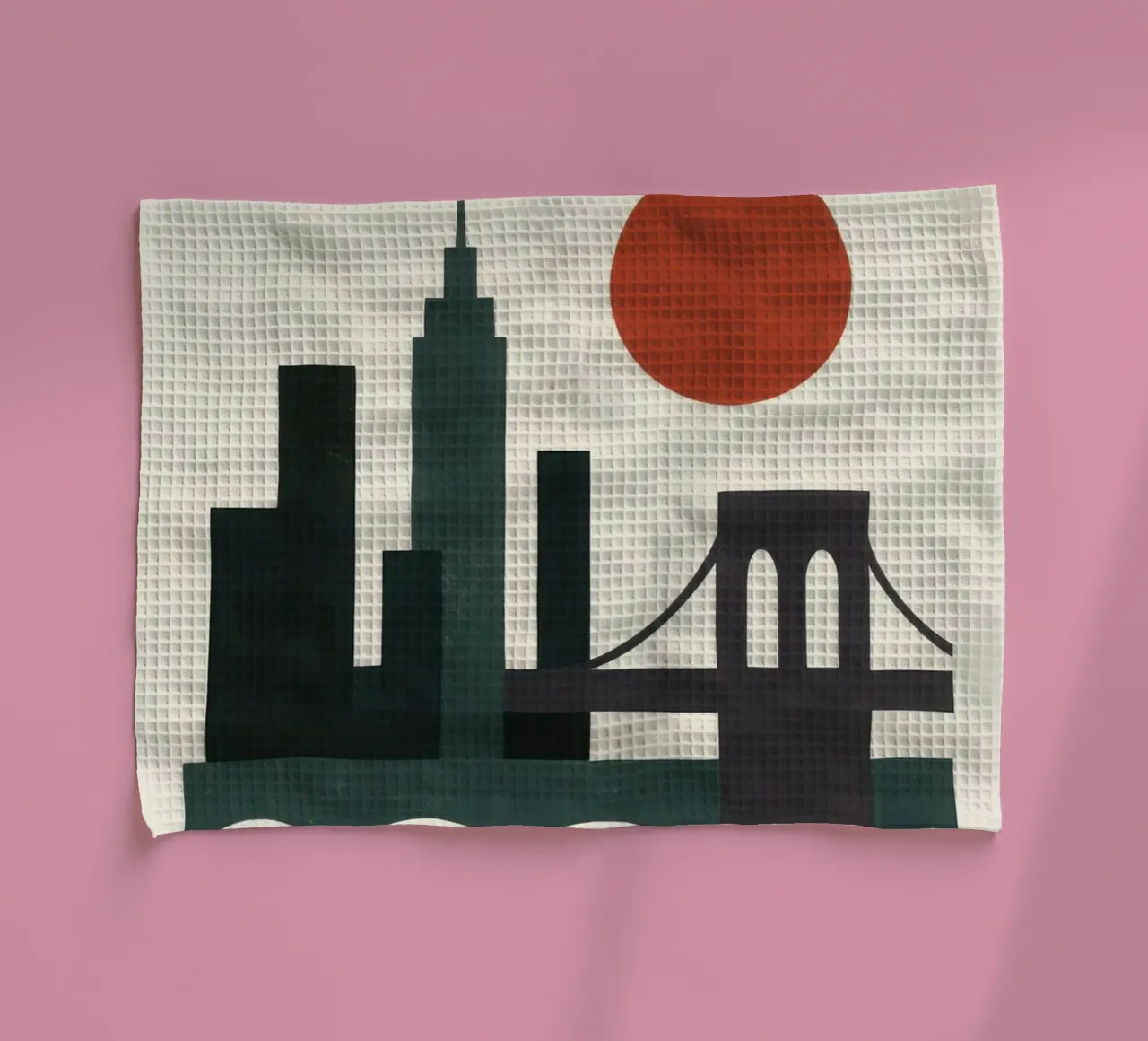 New York cruda - taxi, skyline e rosso crepuscolo canovaccio da cucina da JETLAG | affiches voyage