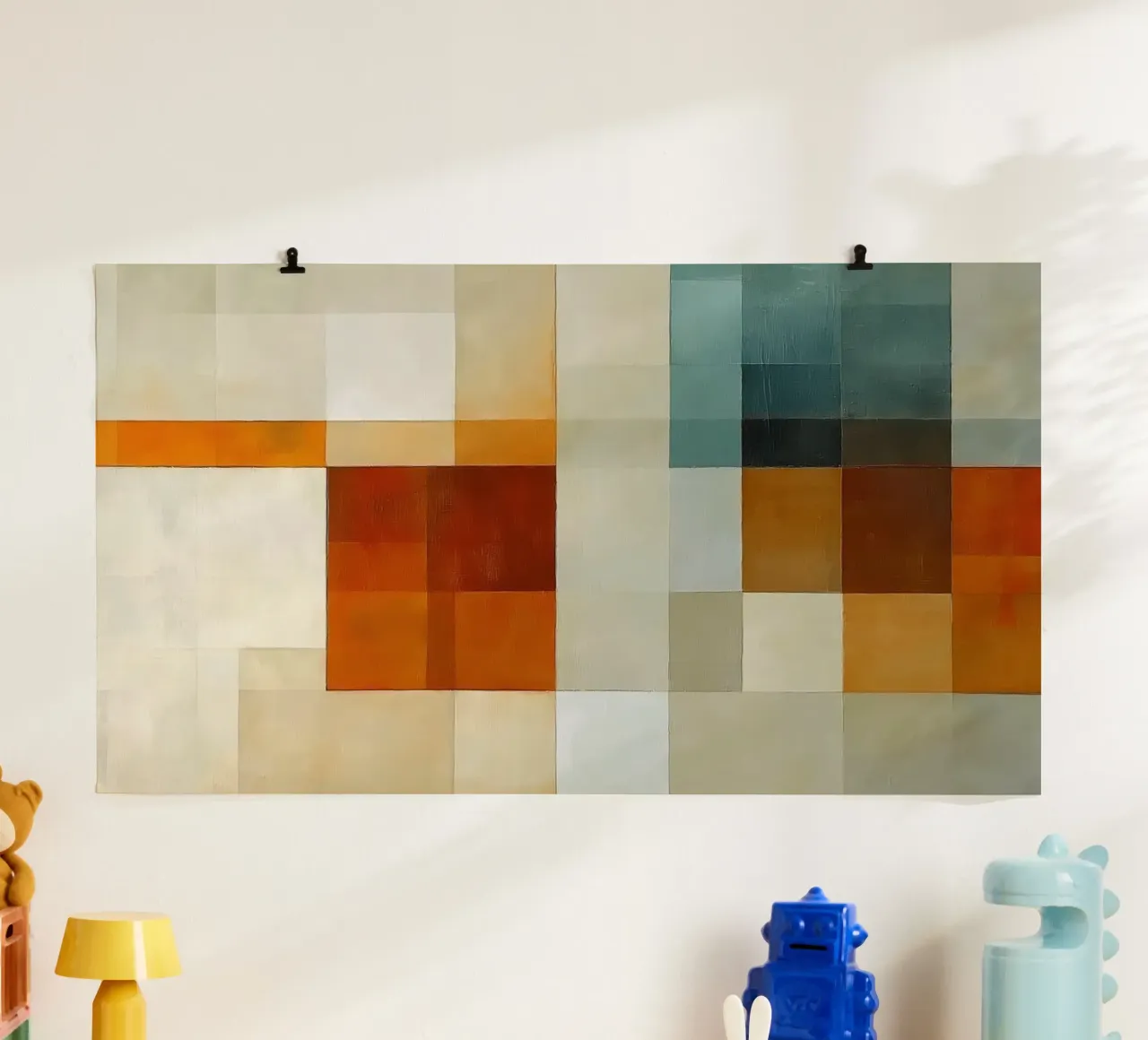 Superfici astratte poster con telaio in legno da Imagine