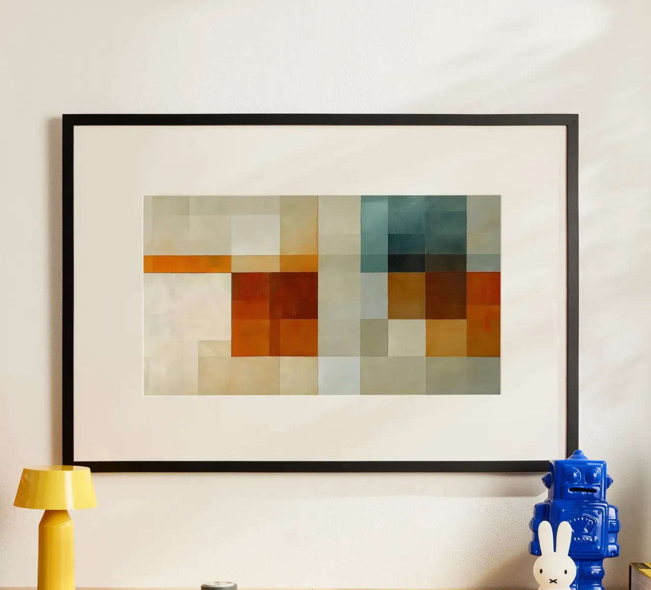 Superfici astratte poster con telaio in legno da Imagine