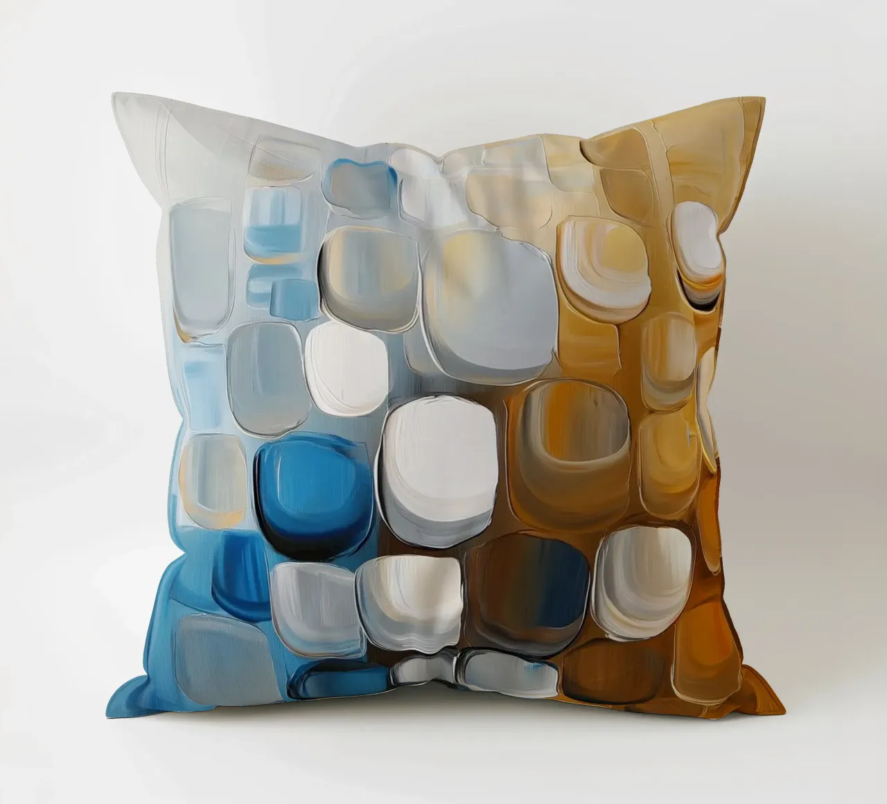 Astratto in blu e marrone cuscino da Imagine