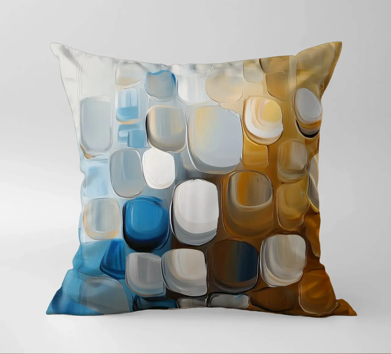 Astratto in blu e marrone cuscino da Imagine