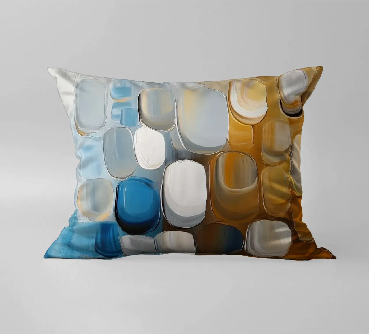 Astratto in blu e marrone cuscino da Imagine