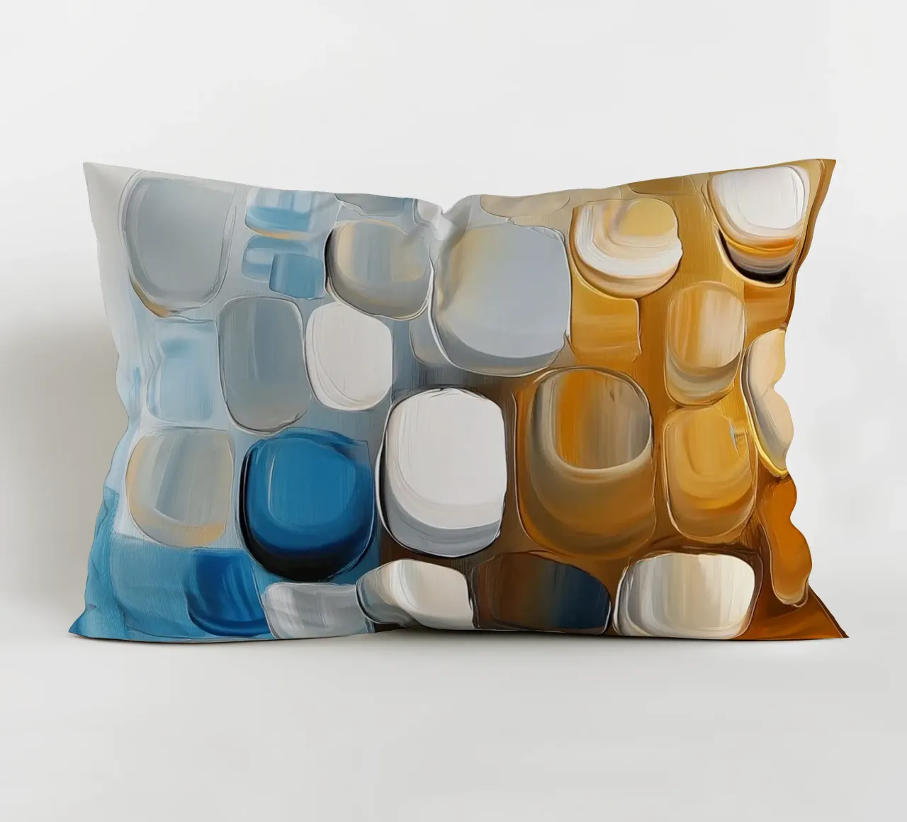 Astratto in blu e marrone cuscino da Imagine