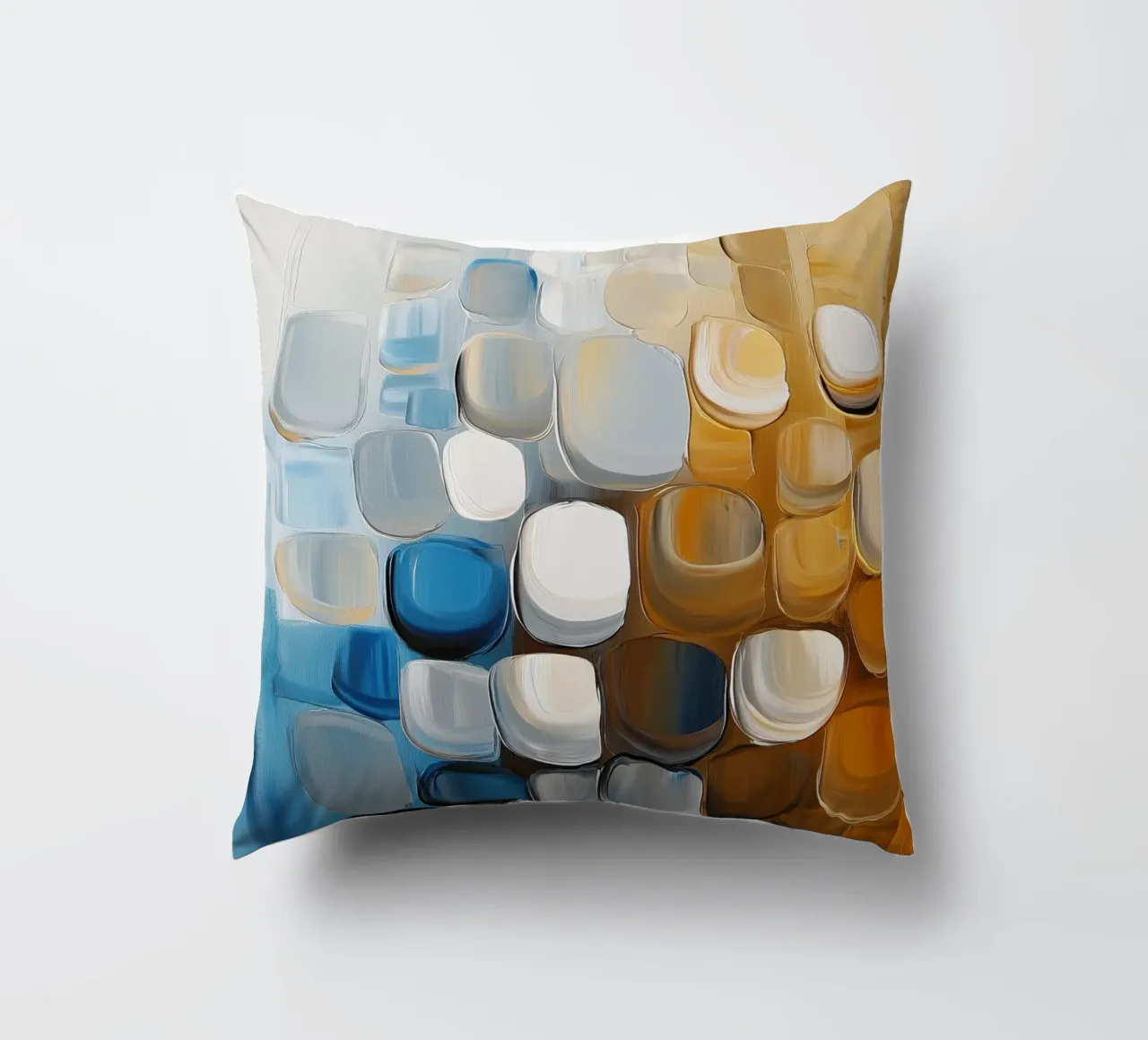 Astratto in blu e marrone cuscino da Imagine