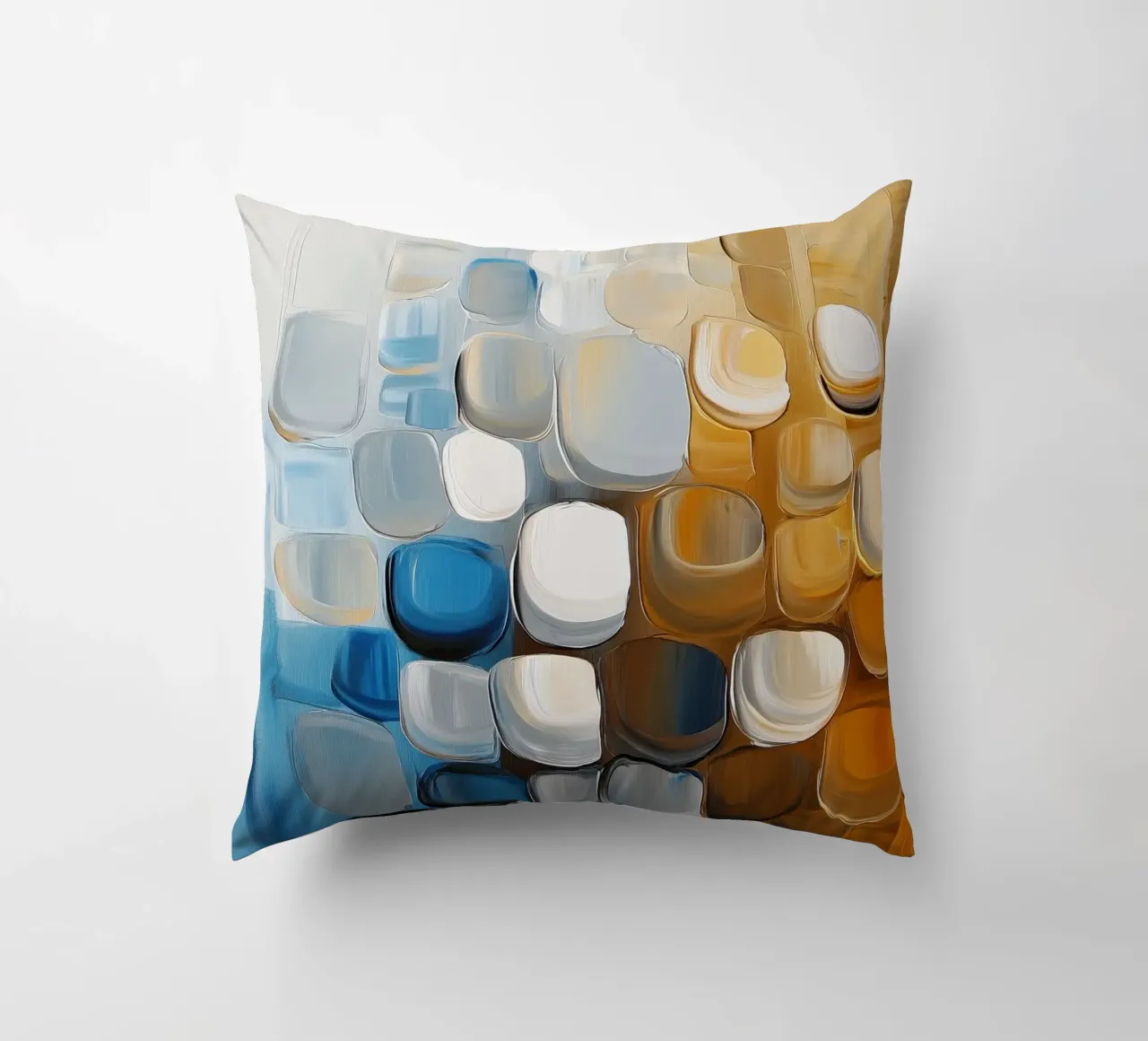 Astratto in blu e marrone cuscino da Imagine