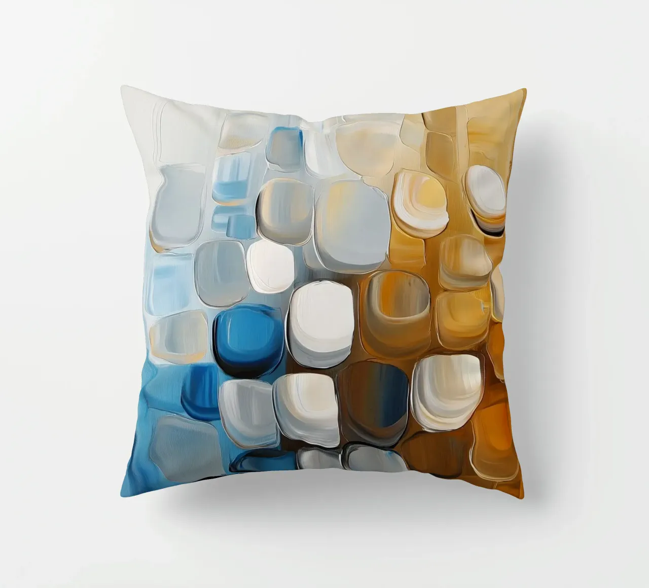 Astratto in blu e marrone cuscino da Imagine