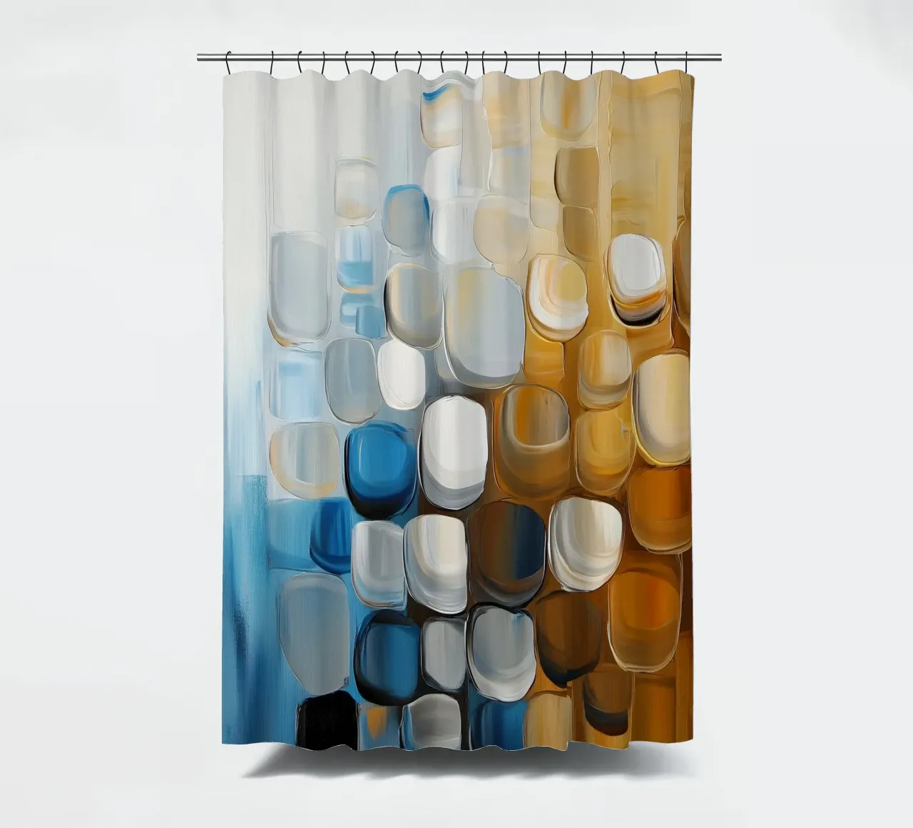 Astratto in blu e marrone tenda da doccia da Imagine