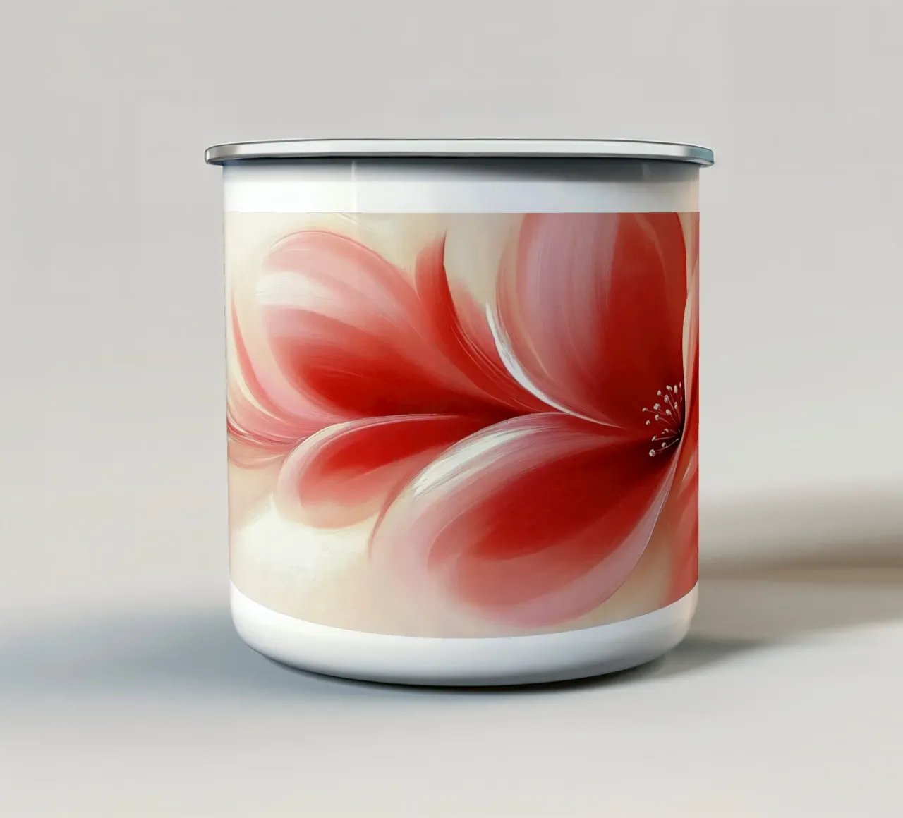 Fiore rosso tazza in smalto da Imagine