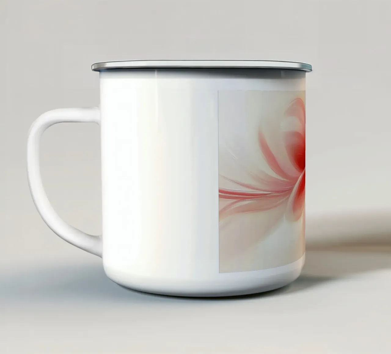 Fiore rosso tazza in smalto da Imagine