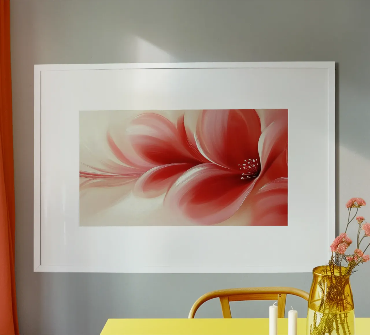 Fiore rosso carta hahnemühle da Imagine