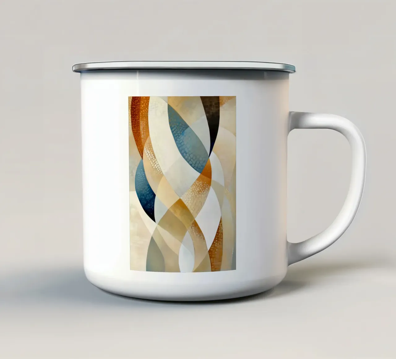 Abstracte golven emaille mok van Imagine