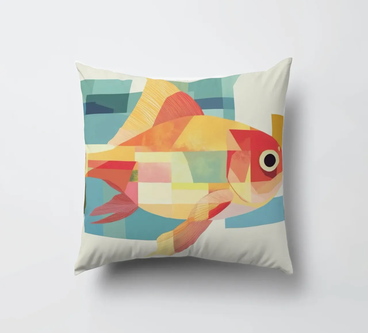 Abstract fish decorative cushion by Imagine
