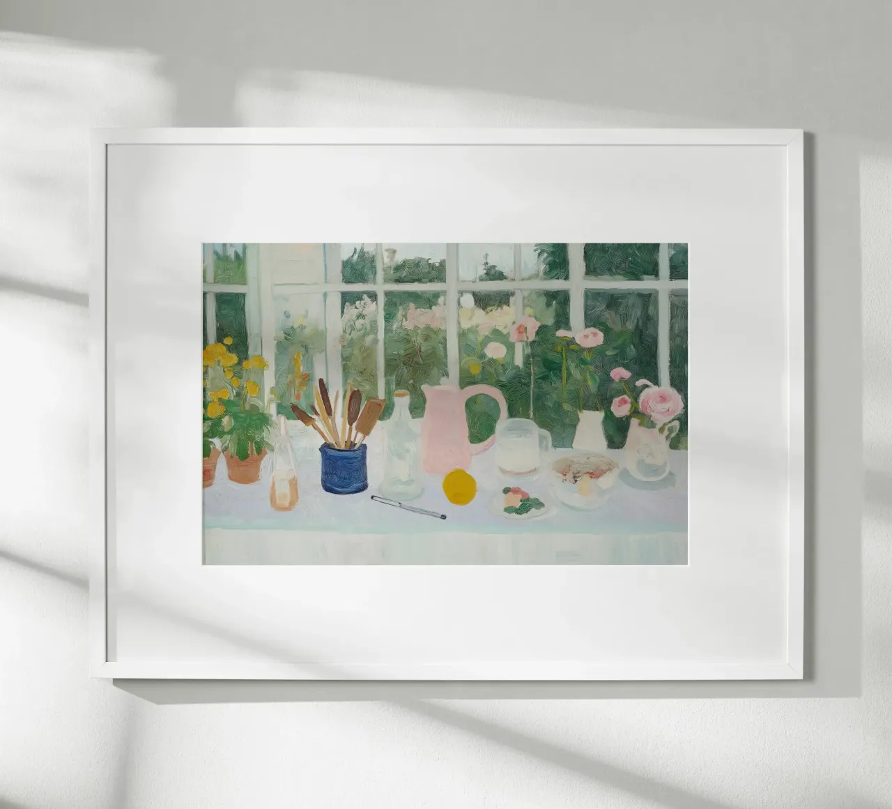 Abstracte Retro Poster, Keuken Print, Bloemsierkunst poster met aluminium frame van Little Lila