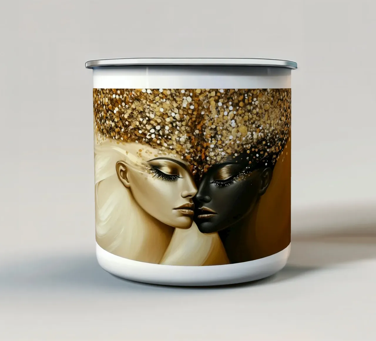 Bianco e nero tazza in smalto da Imagine