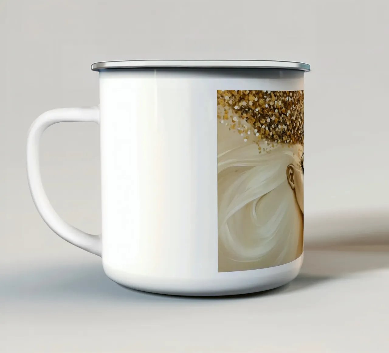 Bianco e nero tazza in smalto da Imagine