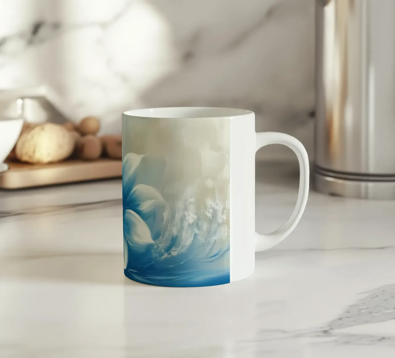 Fiore dai colori blu tazza in ceramica da Imagine