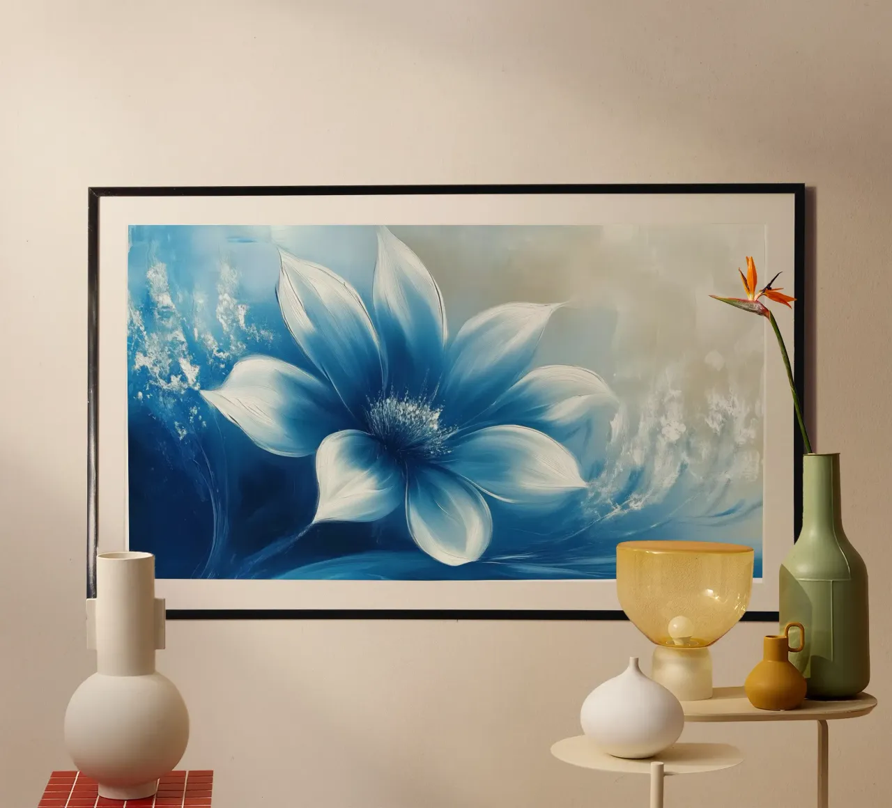 Fiore dai colori blu carta hahnemühle da Imagine