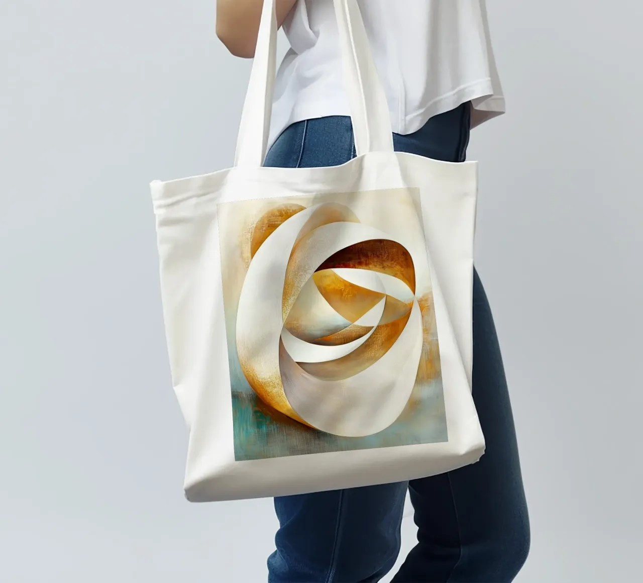 Forme rotonde astratte borsa in juta da Imagine