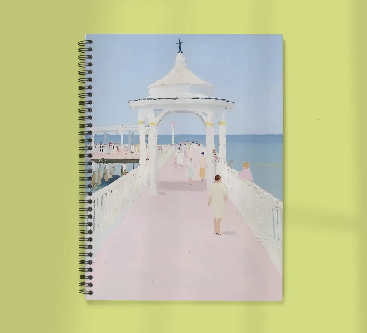 Seaside Print, Beach Poster, Retro Print spiral notebook by Little Lila