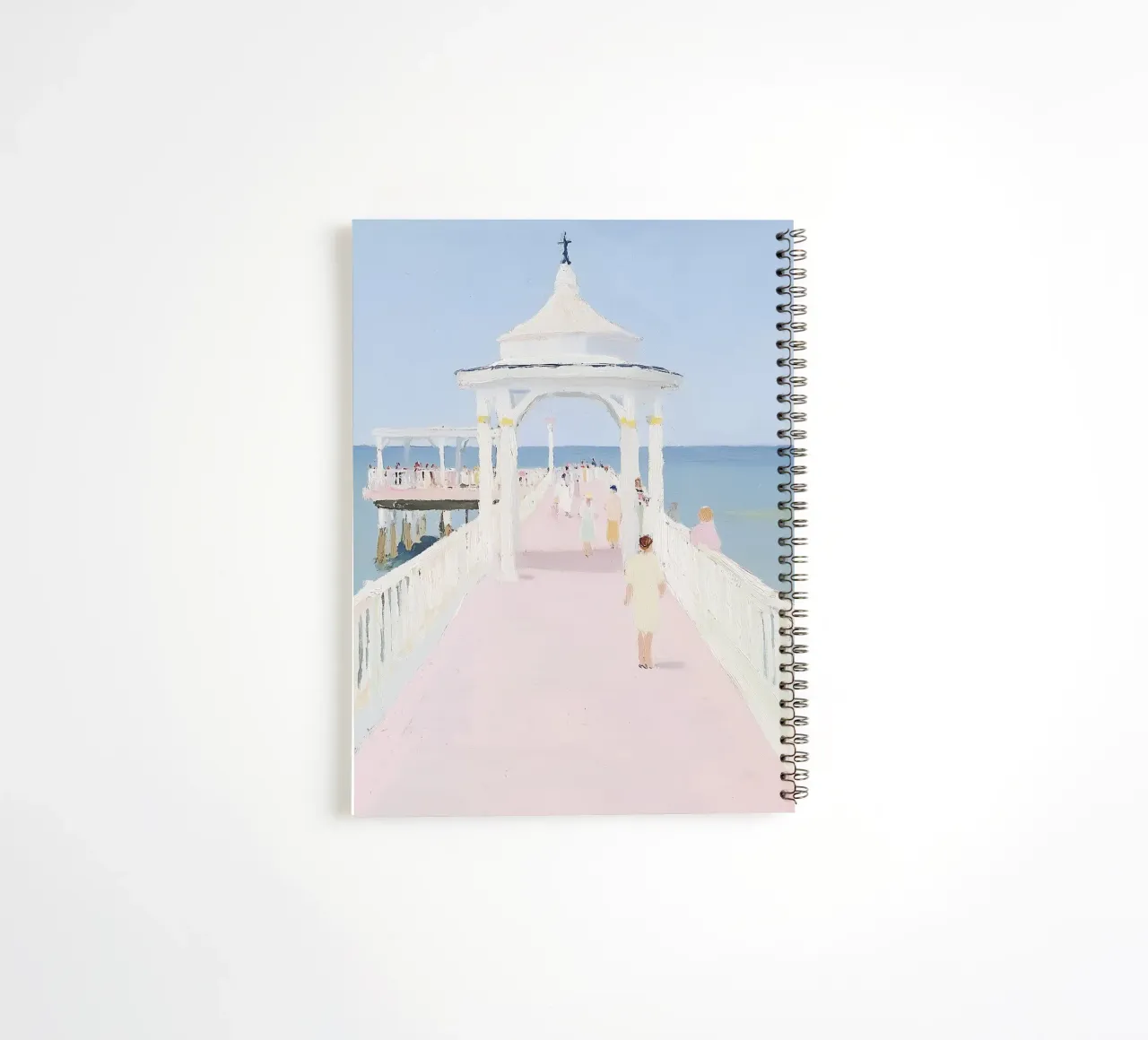 Seaside Print, Beach Poster, Retro Print spiral notebook by Little Lila