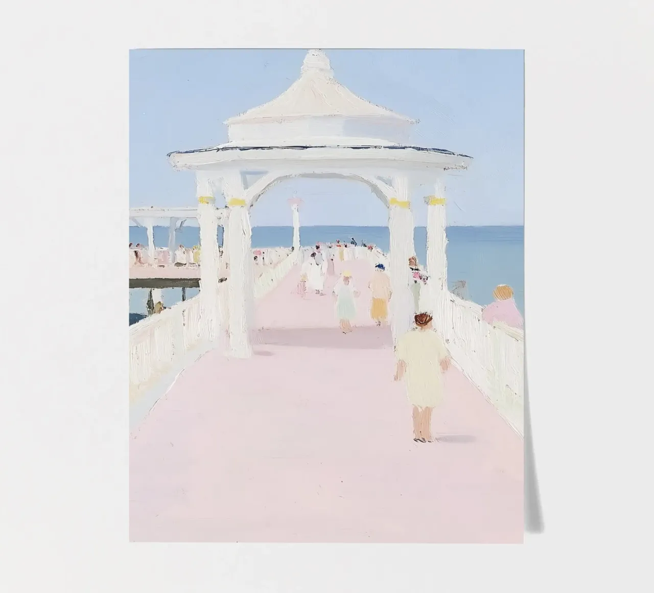 Seaside Print, Beach Poster, Retro Print sticker sheet by Little Lila